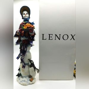 LENOX Collection "Winter's Lady Pencil Snowman" Collection With Box and COA